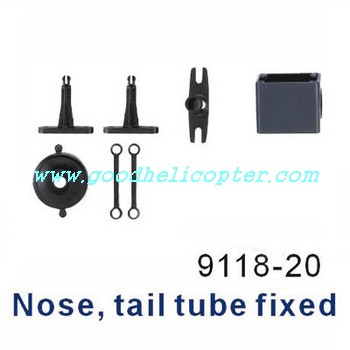 double-horse-9118 helicopter parts nose and tube fixed set 7pcs - Click Image to Close